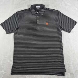 Peter Millar Summer Comfort Polo Shirt Men's Large Black Striped USC Trojans